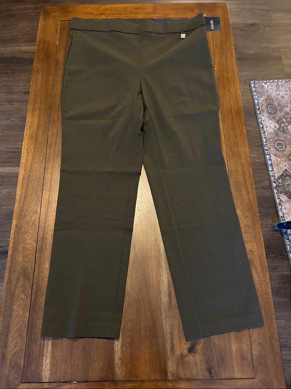 Rafaella Olive Straight-Leg Ponte Pants